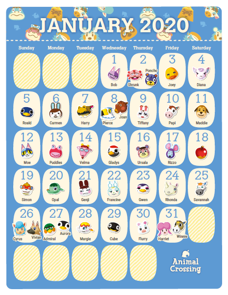 2020 Animal Crossing calendar means you never miss a Birthday - Gamepur