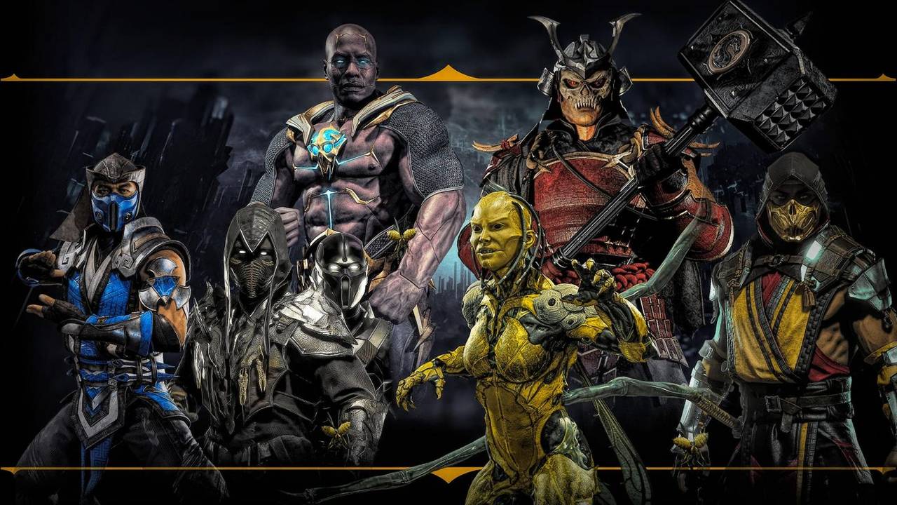 All 37 playable Mortal Kombat 11 Ultimate characters and Kronika featured  in a character select screen piece by the Xamoel brothers