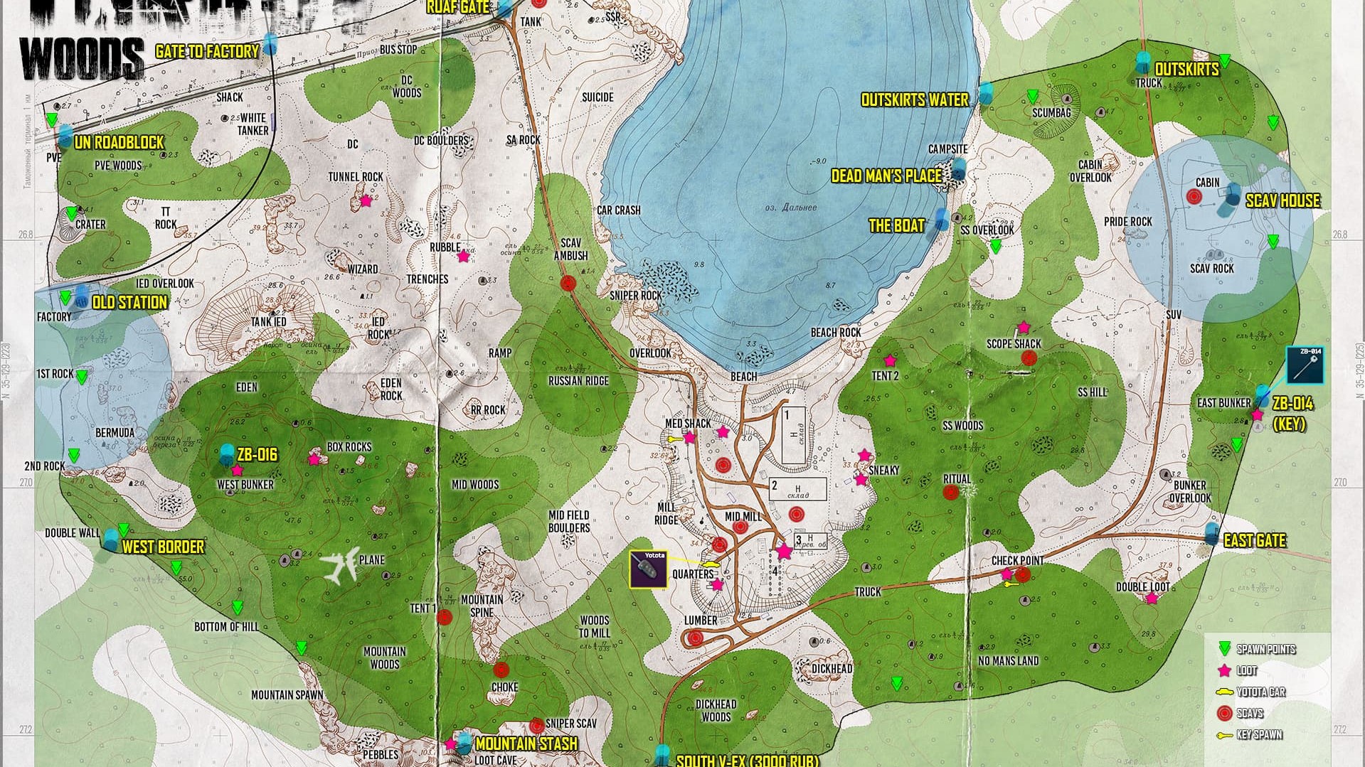 Escape From Tarkov Woods map guide - loot and key locations, extraction ...