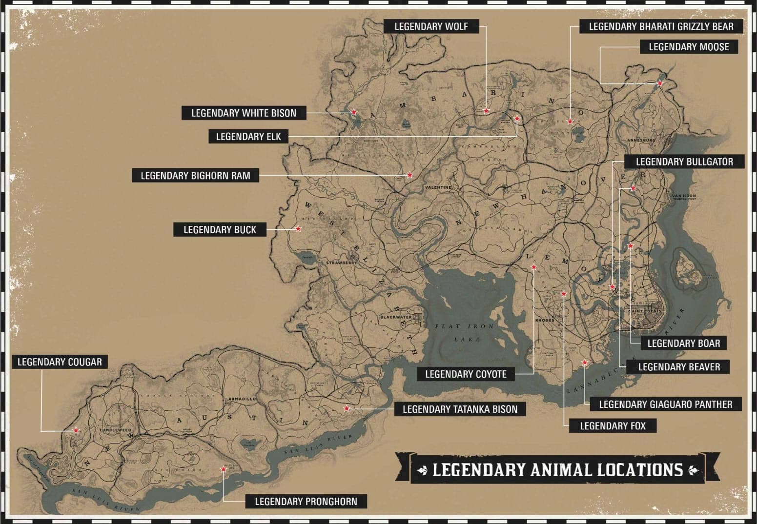 Every Legendary Animal location in Red Dead 2 - Gamepur