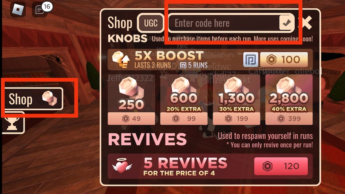 Redeem codes for Roblox Doors