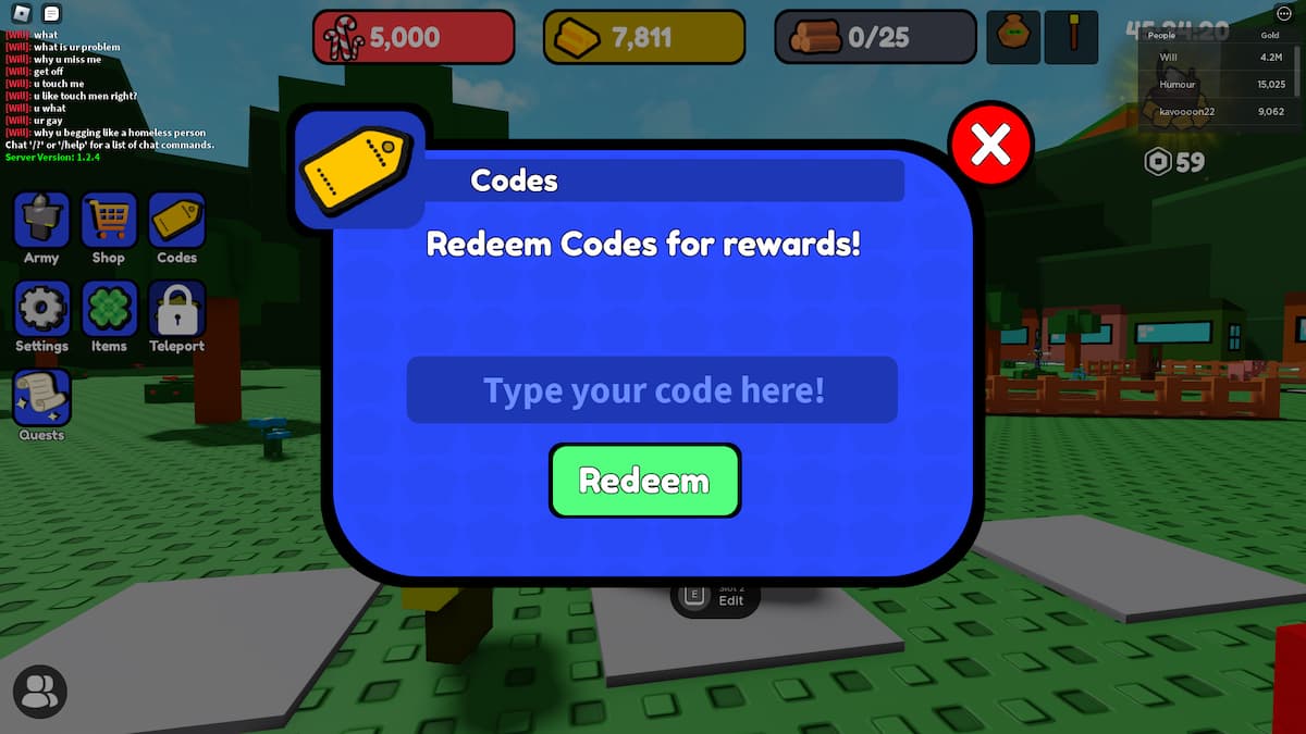 Roblox Control Army codes - Gamepur