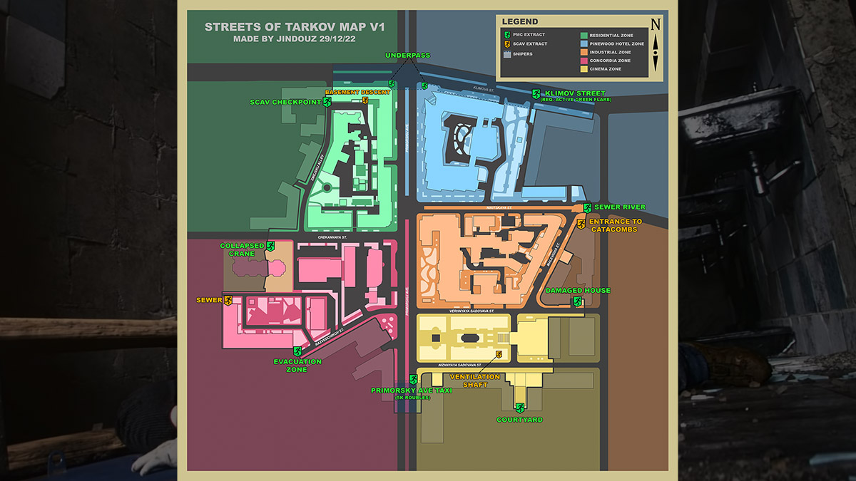 All Exfil Locations For Escape From Tarkov Map Streets Of Tarkov Gamepur   StreetsOfTarkov Map ByJindouz 