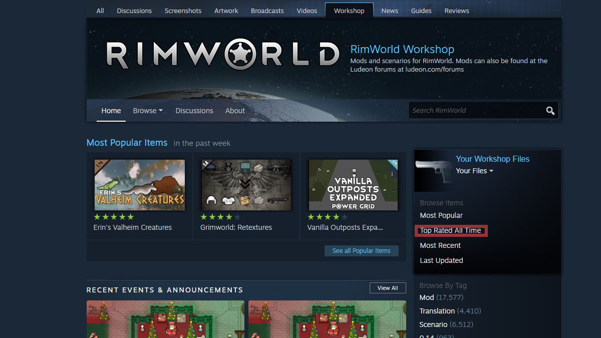 How To Use The Steam Workshop Downloader Gamepur   RimWorld Steam Workshop TopRatedAllTime 