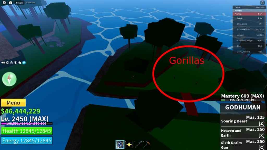 Where are the Gorillas in Blox Fruits? - Gamepur