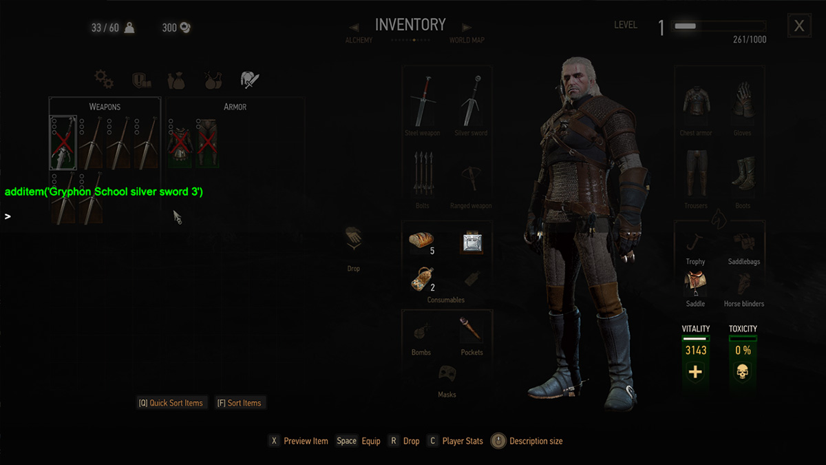 All item codes in the Witcher 3, and how to use them - Gamepur