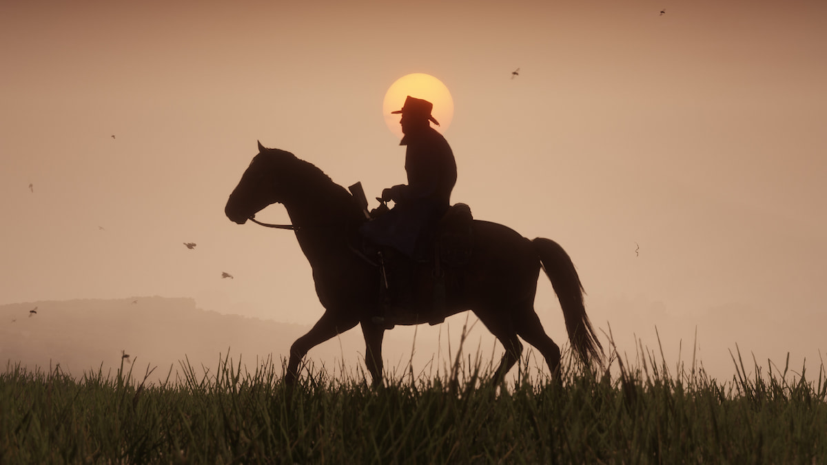 Riding a Horse during the Dusk in RDR2