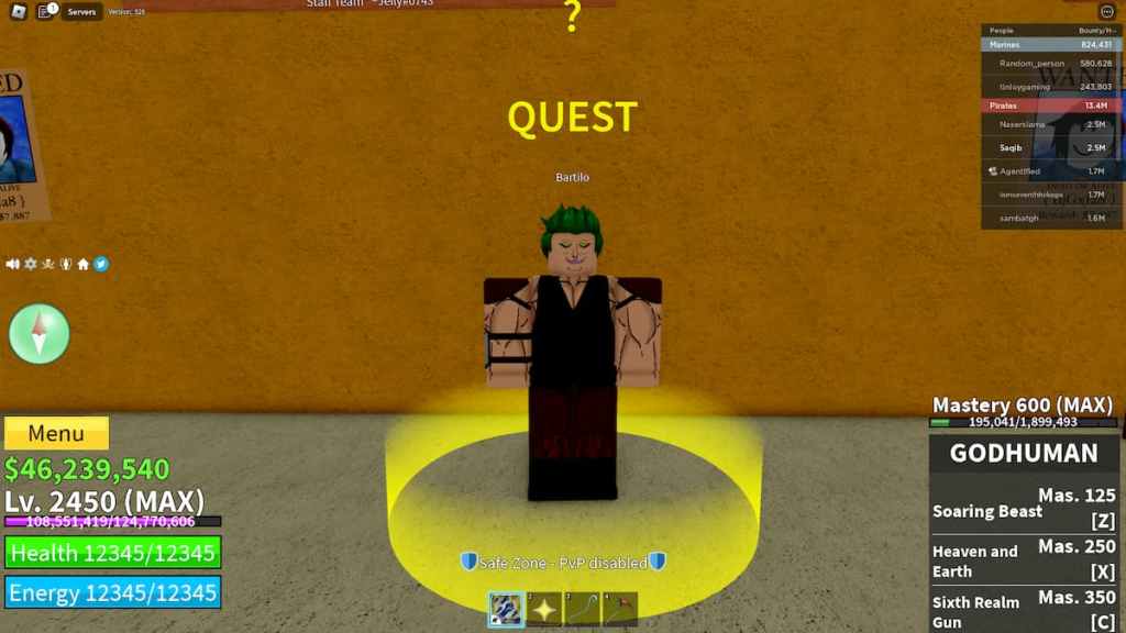 Recommended Quest, Blox Fruits Wiki