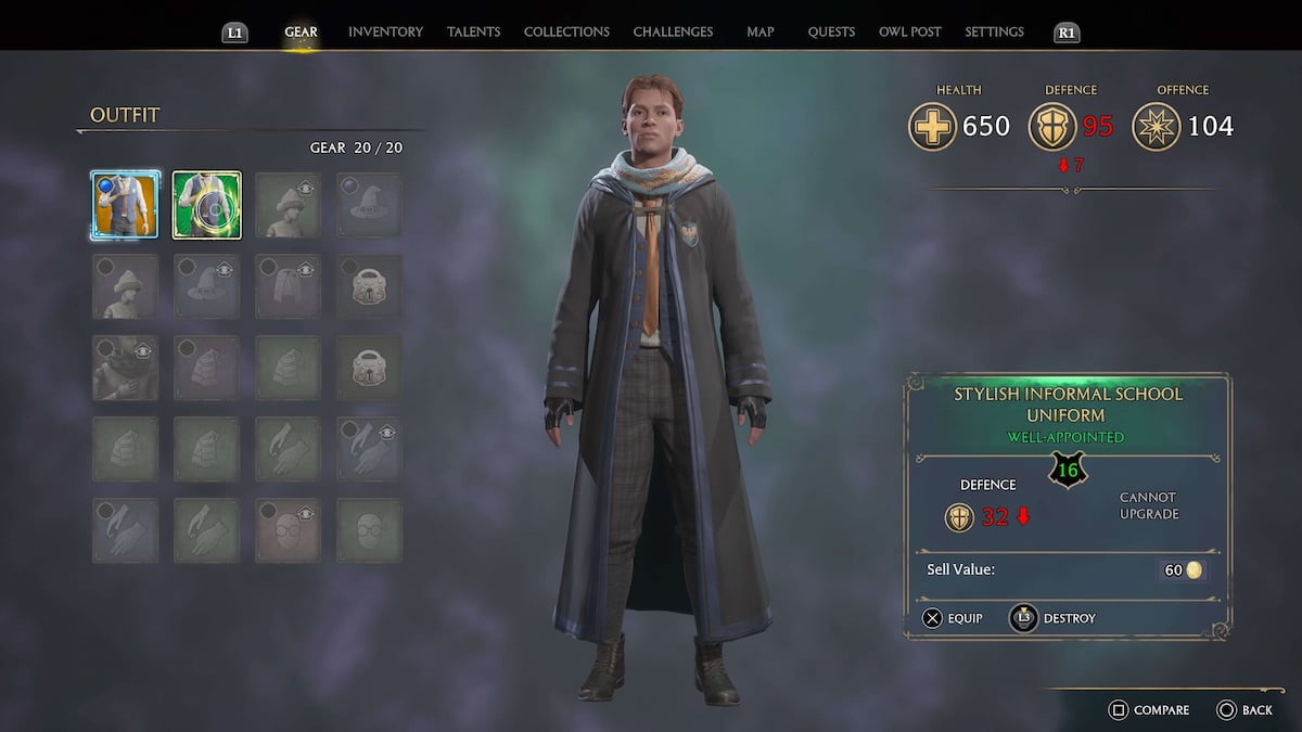 What To Do When Your Gear Slots Are Full In Hogwarts Legacy Gamepur   Destroying Gear In Hogwarts Legacy 