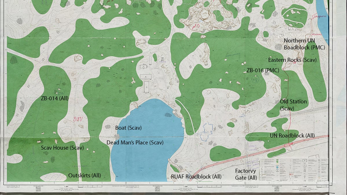 All Woods map extraction points in Escape from Tarkov Gamepur