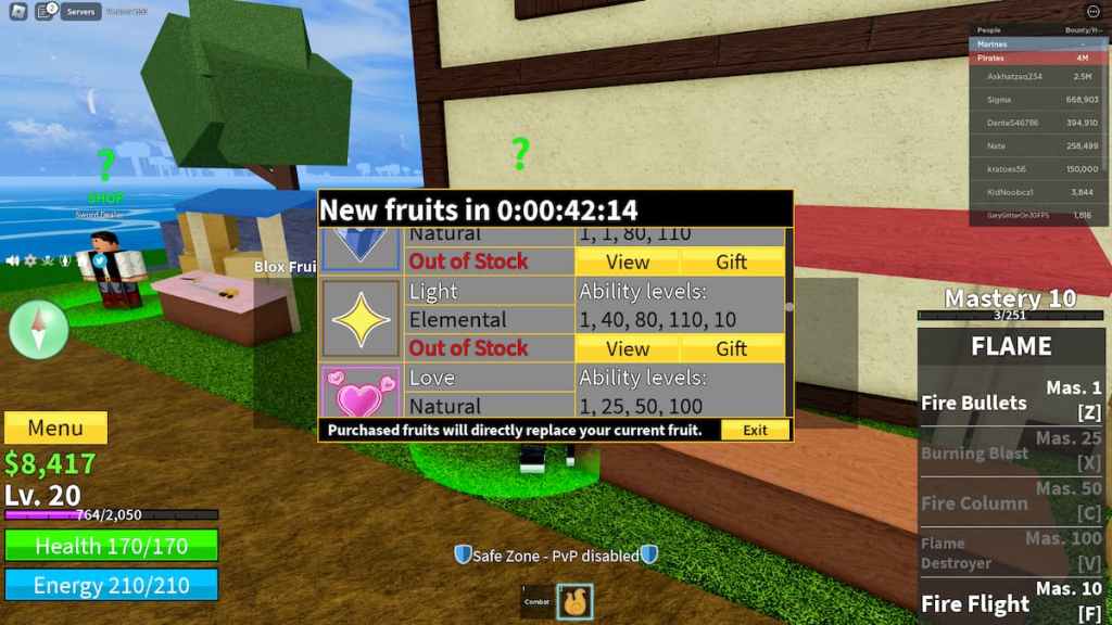 Light Fruit but RED in Blox Fruits!