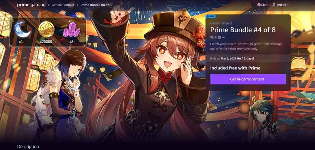 More Genshin Impact Prime Gaming rewards arrive and they are juicy