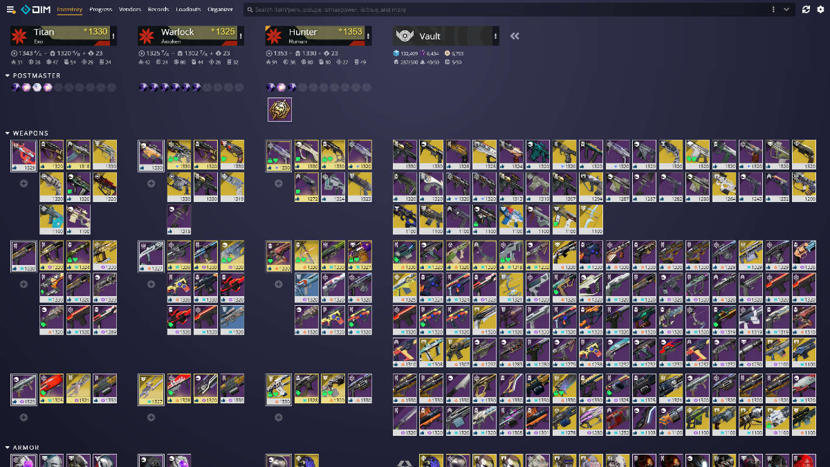 Destiny item manager. Dim Destiny.