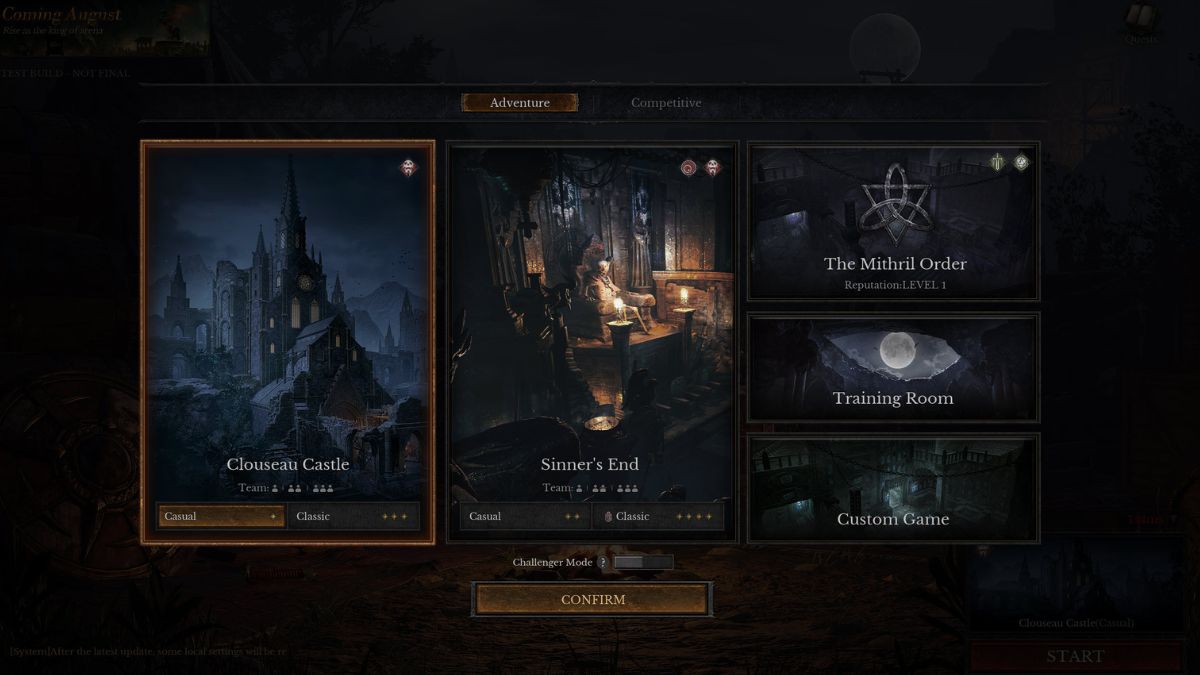 Dungeonborne game modes/Dungeons select screen