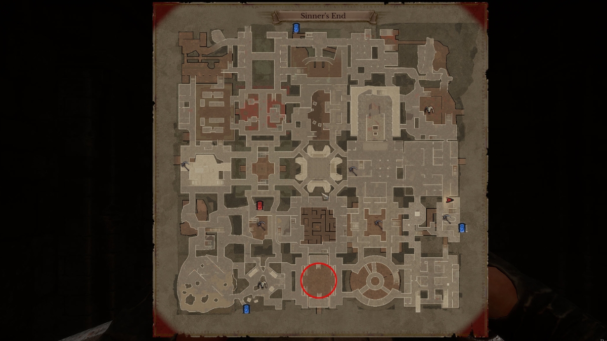 Divine Sword Fragment location inside Sinner's End dungeon in Dungeonborne