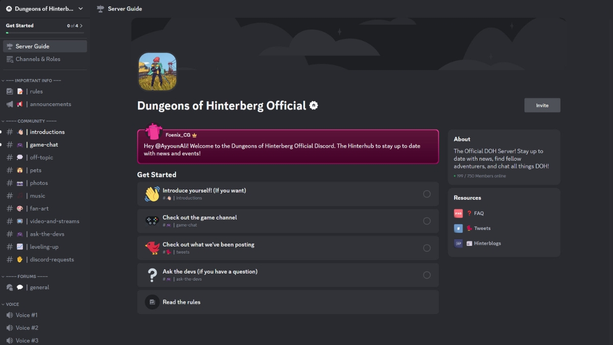 The official Discord server for Dungeons of Hinterberg