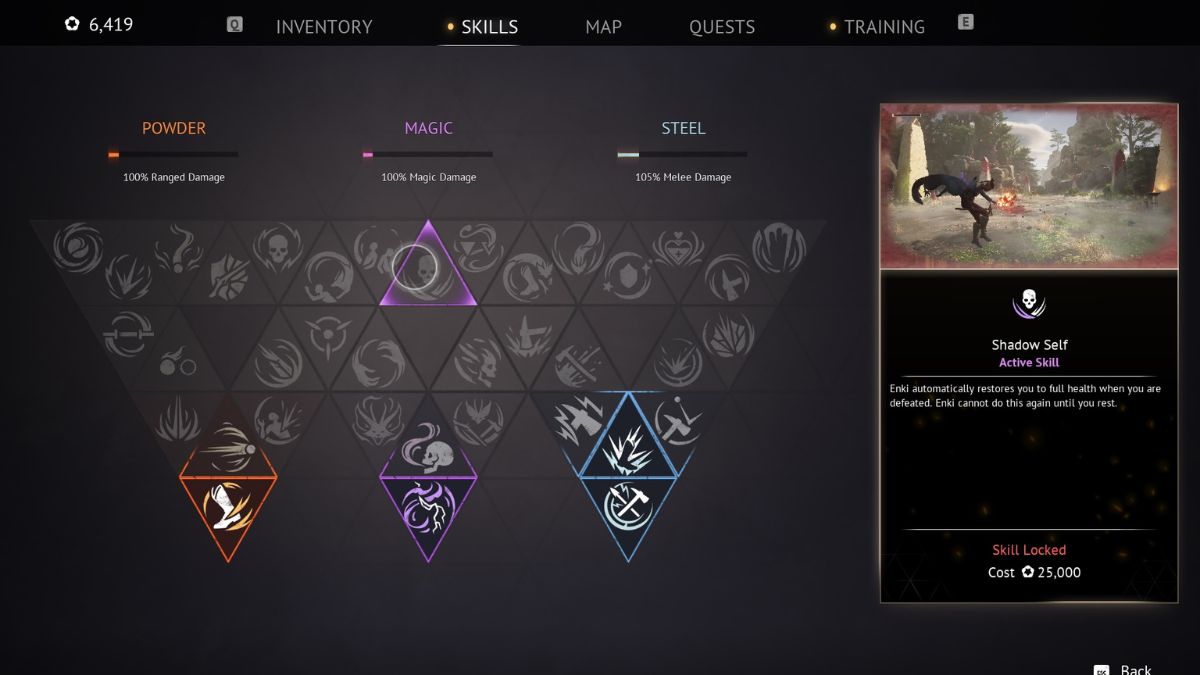 Flintlock Siege of Dawn early game skill upgrade tree