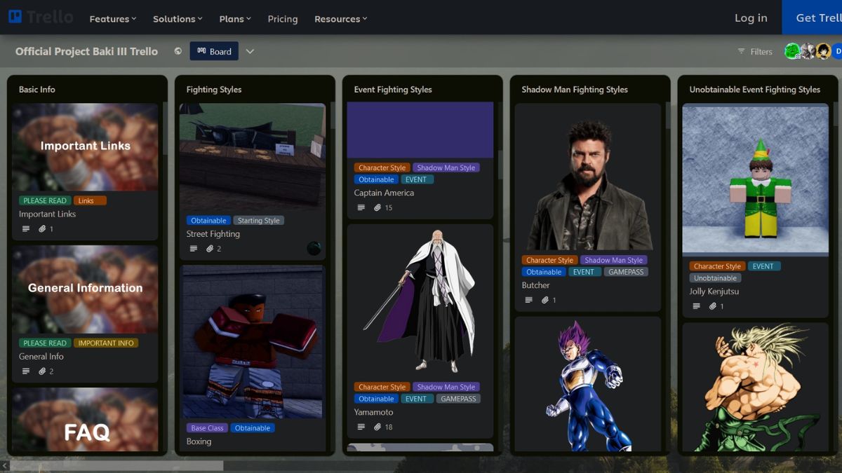 Project Baki 3 Trello Link And Discord Server (August 2024)