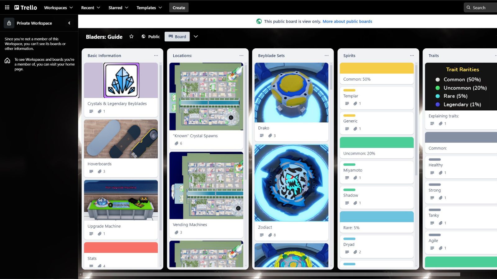 Bladers Rebirth Trello board