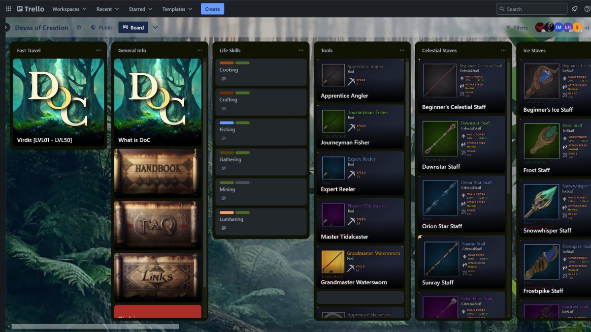 Devas of Creation Trello Link & Discord Server (September 2024)