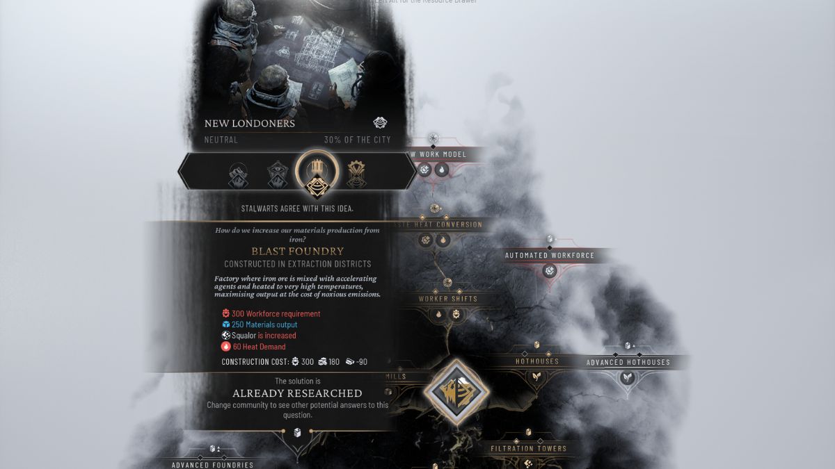 Frostpunk 2: Cómo conseguir más materiales