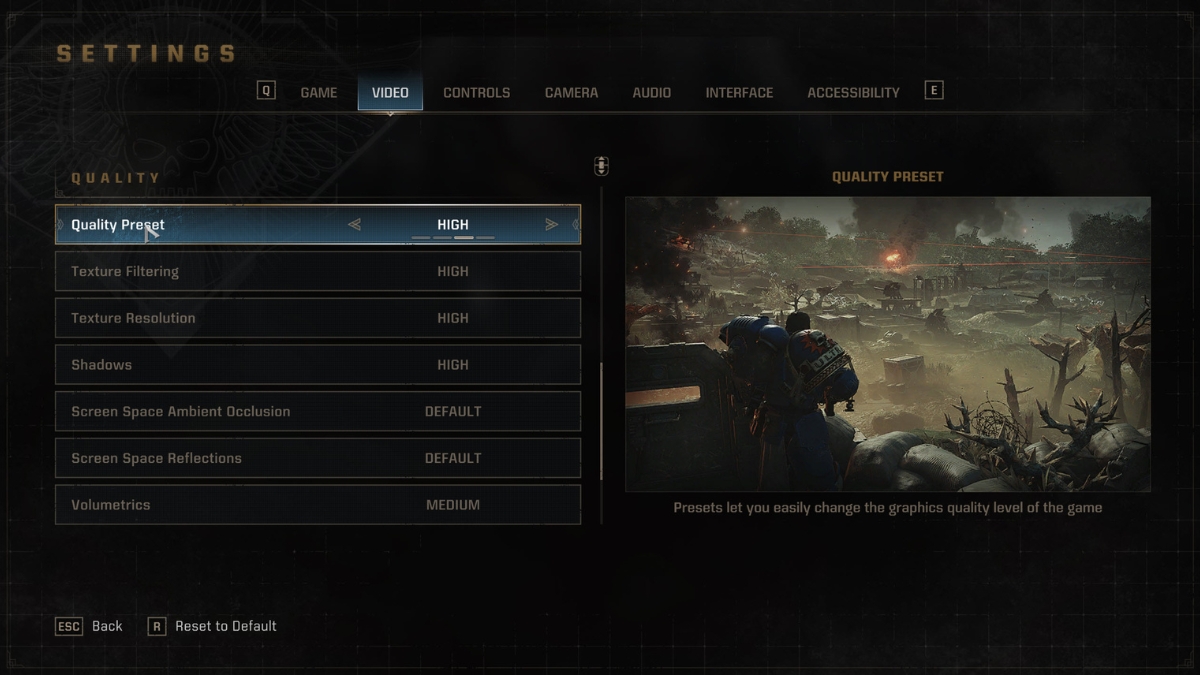 Best graphics quality settings for Warhammer 40k: Space Marine 2