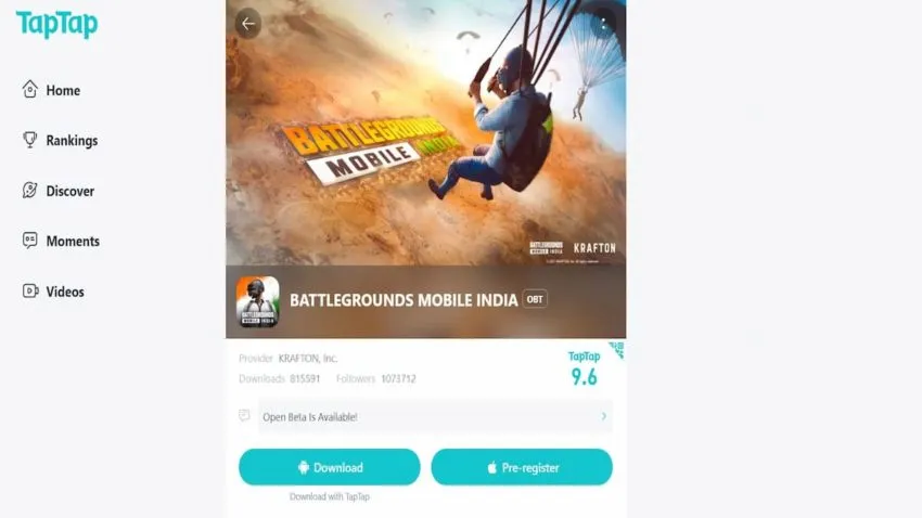 Battlegrounds Mobile India BGMI APK Download TapTap